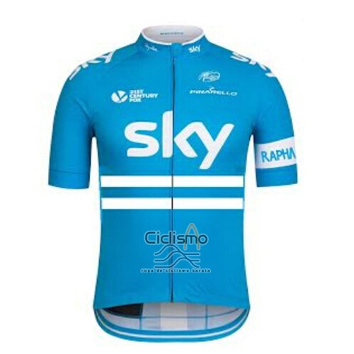 Sky Ropa Ciclismo Culotte Corto 2016 Mangas Cortas Azul